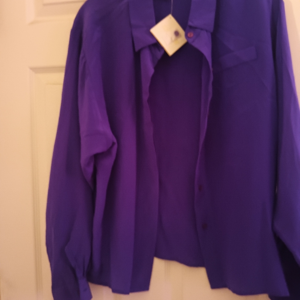 Women's Purple Blouse100% Silk Made In China